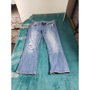 American Eagle Jeans Size 4 Womens Blue Stretch Pants Mid Rise Vintage Flared